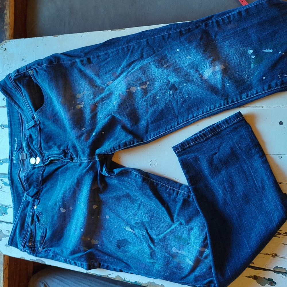 Soho Boyfriend splatter paint Jeans sz 18